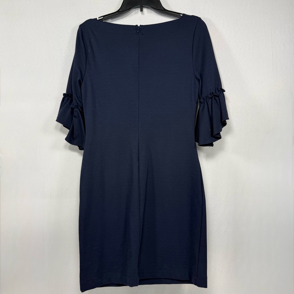 Flutter Sleeve Banana Republic Navy Blue Petite Shift Dress 8P - Picture 3 of 11